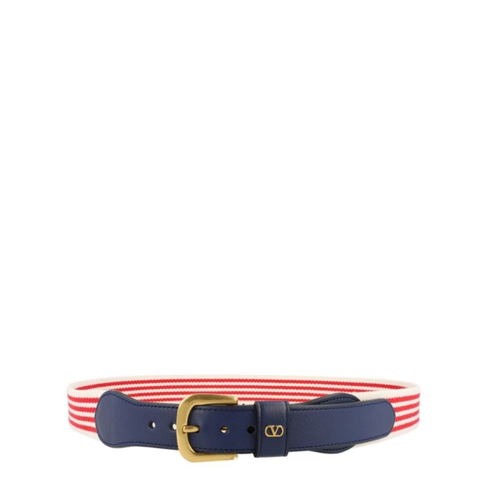 Valentino VLogo Signature Striped Belt Multi Mens